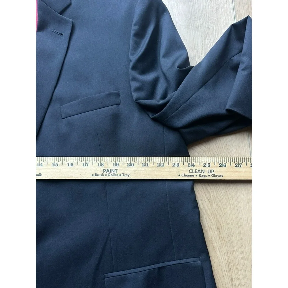 Patrick James Wool Classic Navy Sport Coat Blazer 45R‎ Buttons Aut Vincere Mori